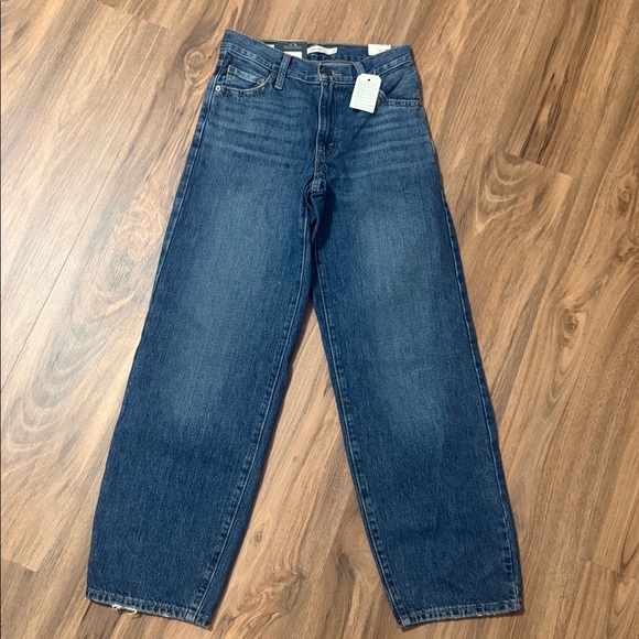 Levi's Baggy Dad boys Straight Jeans in Deep Blue - Picture 2 of 9